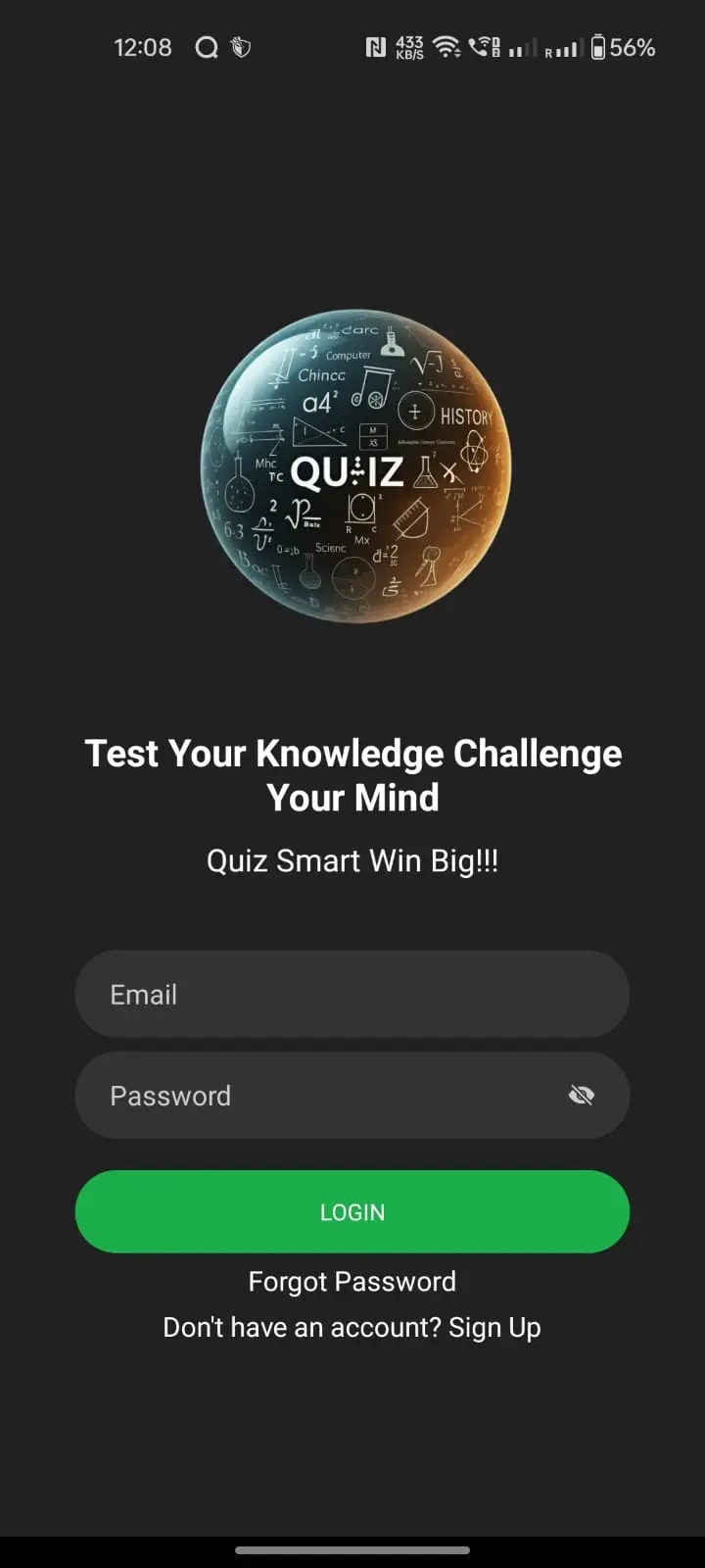Levels App login screen